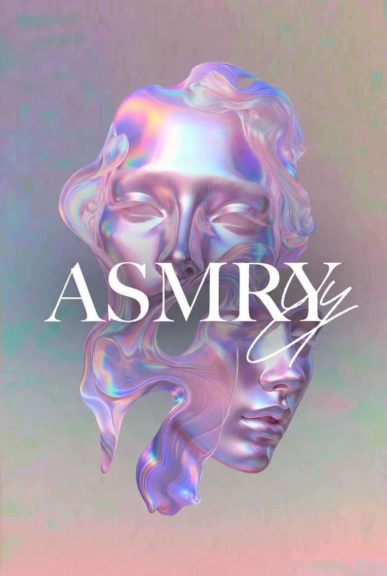 Concept art for the ASMRY Translucid Head Tee, featuring a surrealist dreamcore aesthetic design.